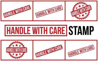 Handle With Care Rubber Stamp Set Vector