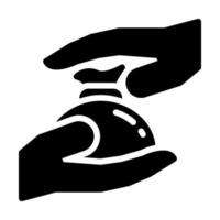 Sadaqah Glyph Style Icon vector