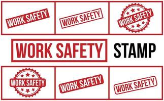 Work Safety Rubber Stamp Set Vector