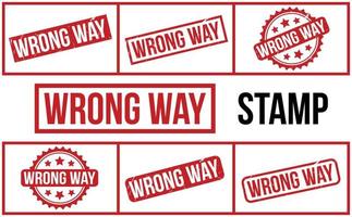 Wrong Way Rubber Stamp Set Vector