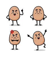 illustration set of cute potato mascot. potato vector character.