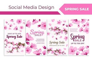 Network web page set for spring sale promotion vector