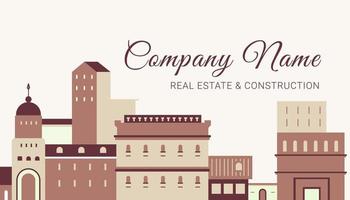 Company name, real estate and construction card vector
