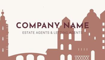 Estate and letting agents, company name on card vector