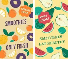 Only fresh smoothies, special recipe only today vector