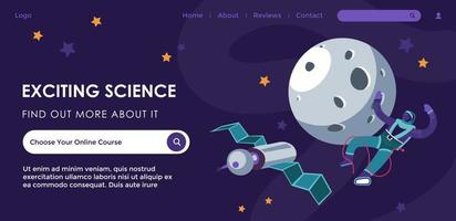 Exciting science, find out more about it website vector