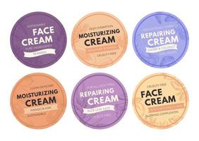 Face cream package set with hand drawn elements vector