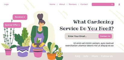 What gardening service do you need, gardener web vector