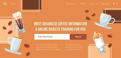 Most advanced coffee information, barista training vector