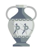 Ancient amphora, jar with handle and narrow neck vector