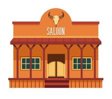 Saloon from American western, architecture style vector