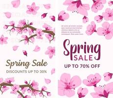 Discounts up to thirty percent, spring sale banner vector