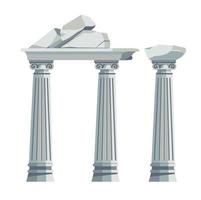 Ancient ruins, columns and pillars Greece or Rome vector