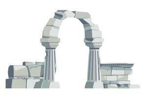 Ancient historical sight architecture, Greek ruins vector