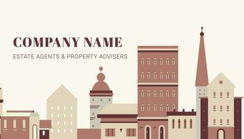 Estate agents and property advisers, busines card vector