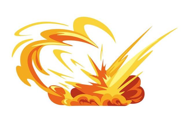 Explosions and discharge, blast of fire and flame