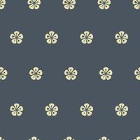 Minimalist flowers pattern, plants in blossom vector