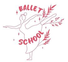 Dance school, ballet lessons and classes vector