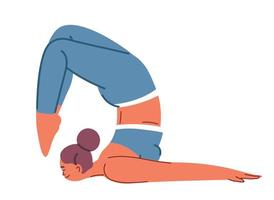 Yoga poses and asanas, exercises and keeping fit vector