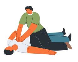 First aid, artificial ventilation or CPR help vector