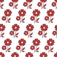 Blooming flowers print, flora in blossom pattern vector