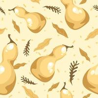 Pumpkins and foliage, autumn seasonal pattern vector