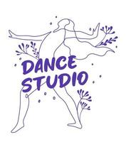 Dance studio, learning dancing and practicing vector