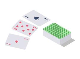 Games with cards, playing poker, leisure and fun vector
