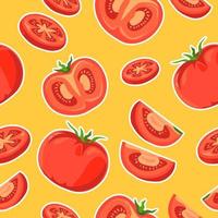 Organic and natural tomato vegetables pattern vector