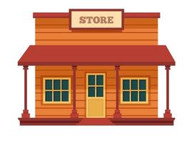 West architecture building, store construction vector