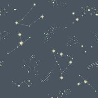 Glowing night starry sky with constellations print vector