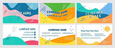 Template business card with colorful background vector