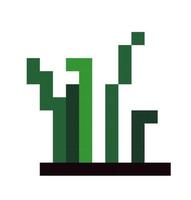 Flora and botany for retro pixel games design vector