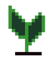 Plant for game design, pixelated flower vector