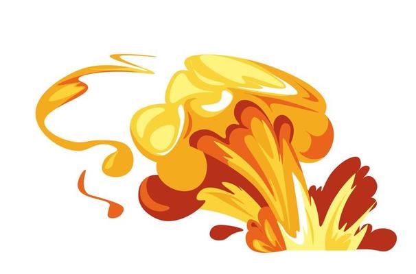 Fire blaze or blast, eruption or explosion effect