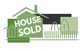 House sold, buying property for living or business vector