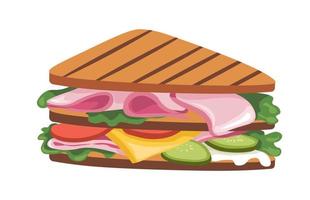 Snack with ham and cheese slices and vegetables vector