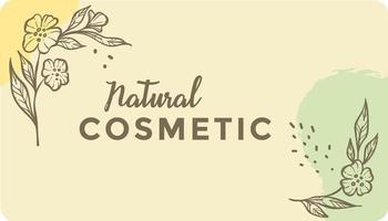 natural cosmético, bandera para producto o marca vector