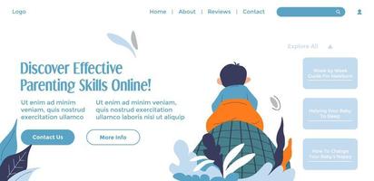 Discover effective parenting skills online, web vector