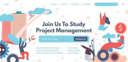 unirse nosotros a estudiar proyecto gestión, contacto nosotros vector