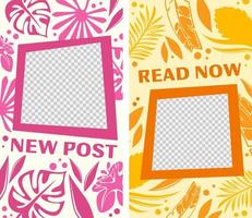 New post, read now, transparent frames for media vector