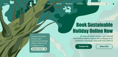 Book sustainable holiday online now, websites vector