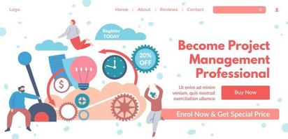 Become project management professional, website vector