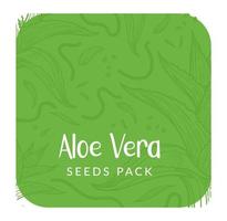 Seeds pack of aloe vera for growing, label vector