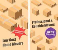 Low cost home movers, professional and reliable vector