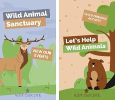 Wild animal sanctuary, child friendly activity vector