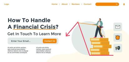 How to handle financial crisis, website pages vector