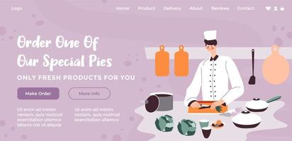 Order one of our pies, bakery shop website vector