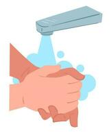 How to wash hands rotationally, hygiene and body care vector