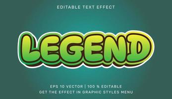 Legend 3d editable text effect template vector